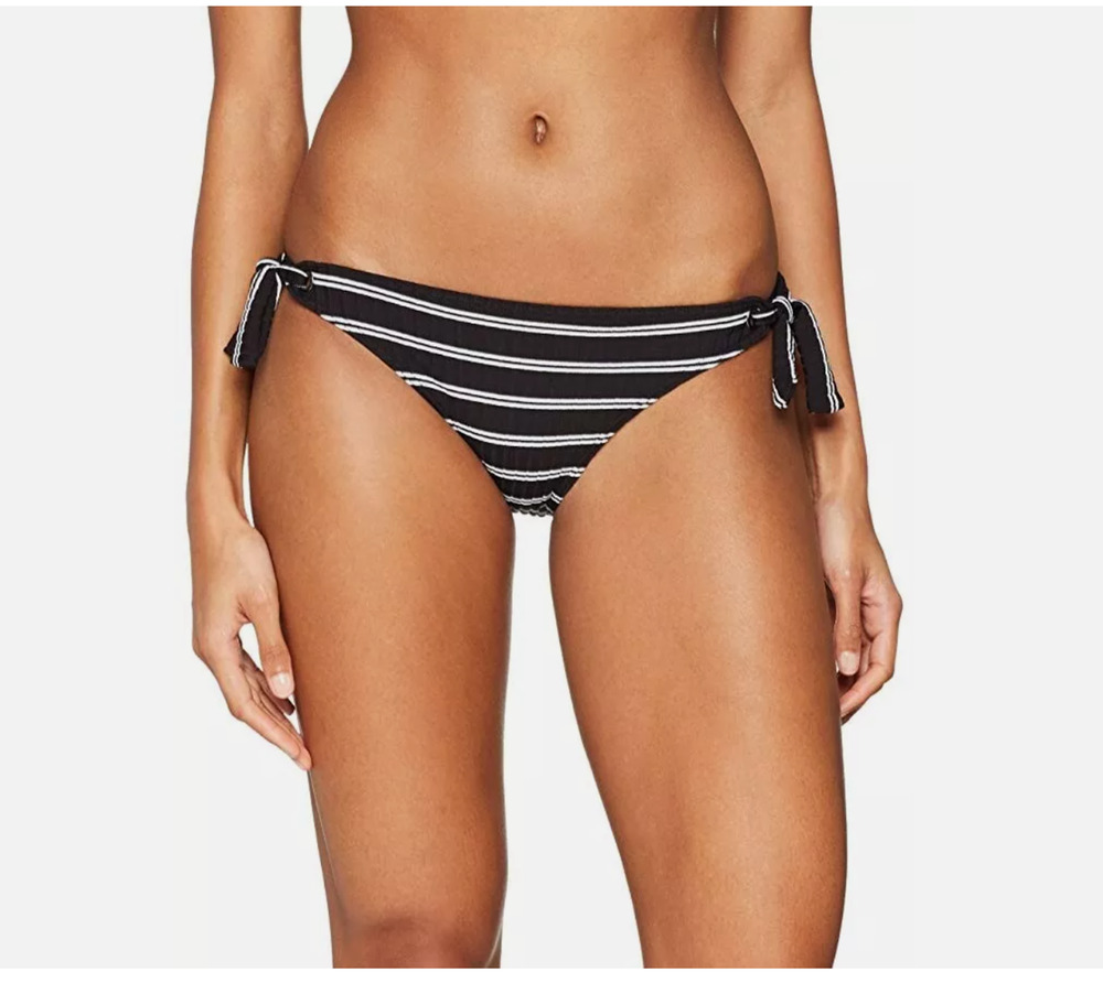 Copied - Seafolly Womens Tie Side Hipster Bikini Bottom Inka Stripe Black Size 6